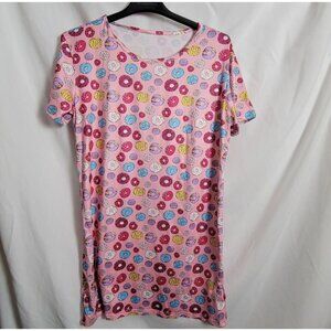 NEW Nightgown Women's size 14-16 Donuts pink slumber party sleepover NWOT